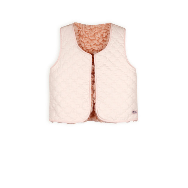 NoNo Meisjes reversibel gilet fluffy fur katya pale blush N409-5304-268 large