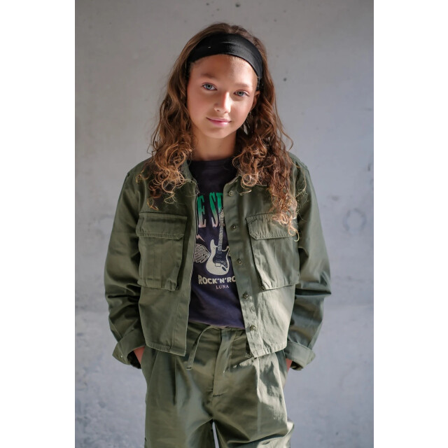 Like Flo Meisjes broek twill fien army F408-3620-355 large
