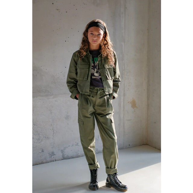 Like Flo Meisjes broek twill fien army F408-3620-355 large