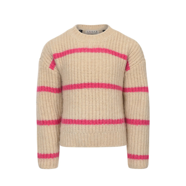 Looxs Revolution Meiden sweater gebreid pink stripe 153658513 large