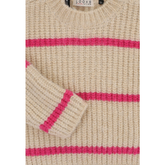 Looxs Revolution Meiden sweater gebreid pink stripe 153658513 large