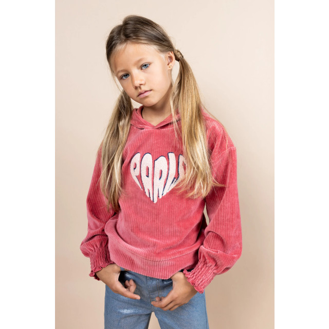 MAYCE Meisjes hoodie rib velours rouge MY408-5300-222 large