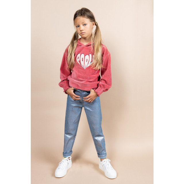 MAYCE Meisjes hoodie rib velours rouge MY408-5300-222 large