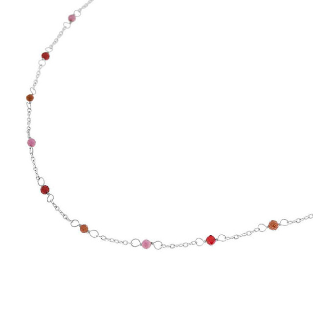 Label Kiki Ketting dottie ruby silver Dottie ruby - silver large