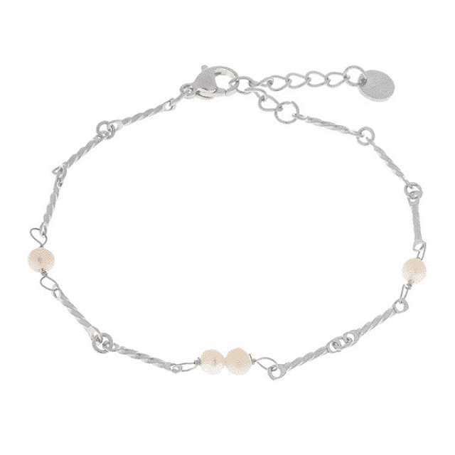 Label Kiki Armband pearl pearl silver Pearl pearl - silver large