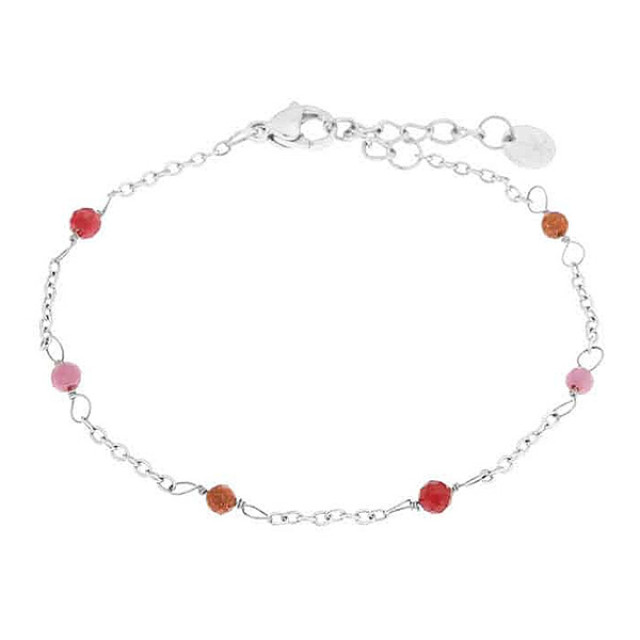 Label Kiki Armband dottie ruby silver Dottie ruby - silver large