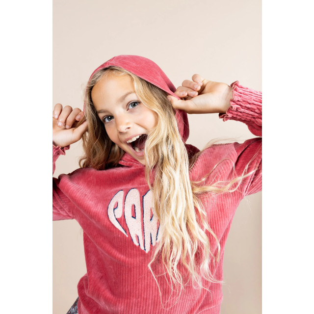 MAYCE Meisjes hoodie rib velours rouge MY408-5300-222 large