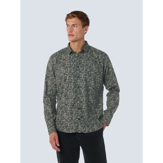 No Excess Shirt stretch allover printed dark green 25450840-052 large