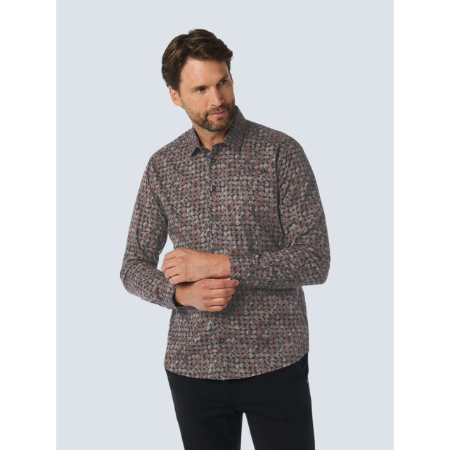 No Excess Shirt stretch allover printed rusty 25450840-092 large