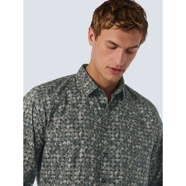 No Excess Shirt stretch allover printed dark green 25450840-052 large