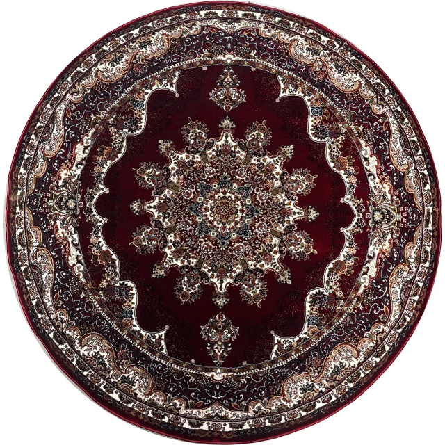 Muratap Isfahan oosters vloerkleed nain laagpolig klassiek vintage tapijt rond / multi- 200 cm rond 2953705 large