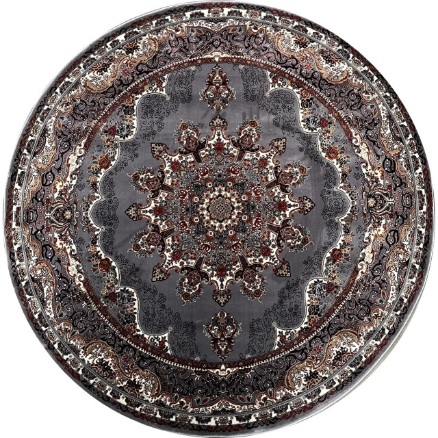 Muratap Isfahan oosters vloerkleed nain laagpolig klassiek vintage tapijt rond / multi- 200 cm rond 2953709 large