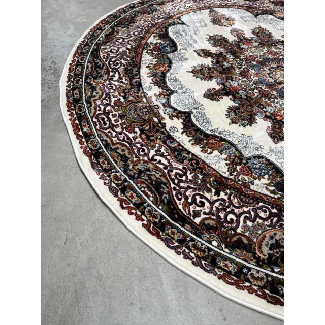 Muratap Isfahan oosters vloerkleed nain laagpolig klassiek vintage tapijt rond / multi- 200 cm rond 2953707 large