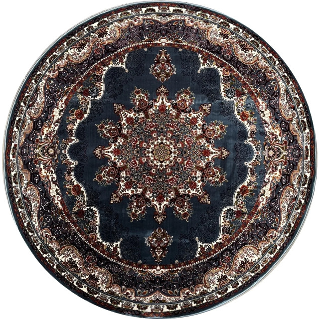 Muratap Isfahan oosters vloerkleed nain laagpolig klassiek vintage tapijt rond / multi- 200 cm rond 2953711 large