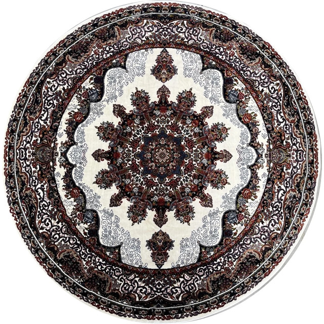 Muratap Isfahan oosters vloerkleed nain laagpolig klassiek vintage tapijt rond / multi- 200 cm rond 2953707 large