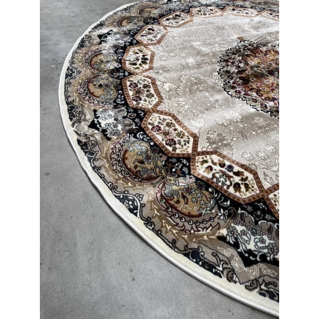 Muratap Isfahan oosters vloerkleed laagpolig klassiek vintage tapijt rond / multi 200 cm rond- 200 cm rond 2953715 large