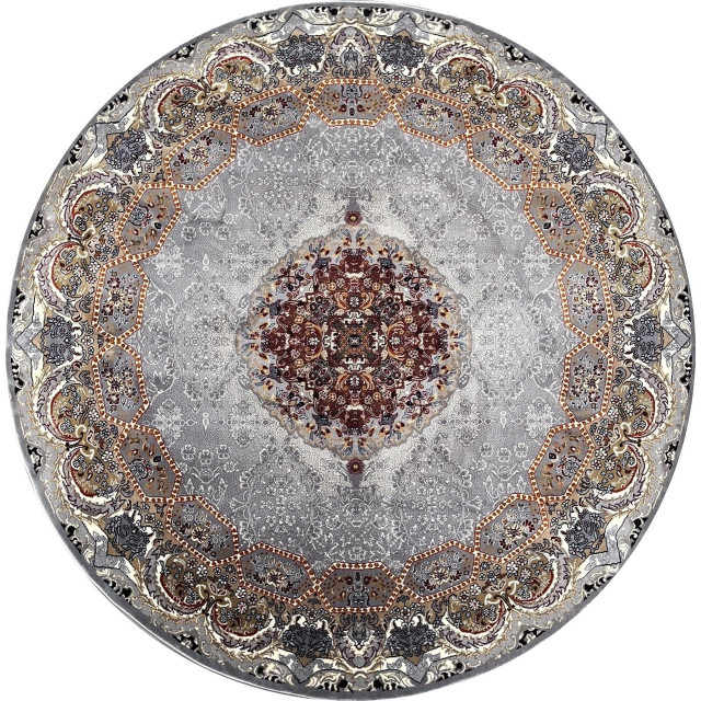 Muratap Isfahan oosters vloerkleed laagpolig klassiek vintage tapijt rond / multi 200 cm rond- 200 cm rond 2953716 large