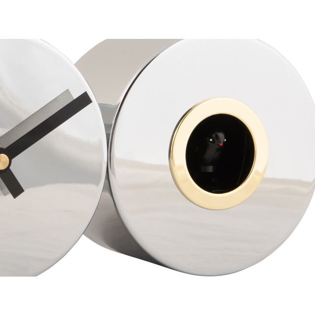 Karlsson wandklok duo cuckoo plated chrome plated 2946889 large