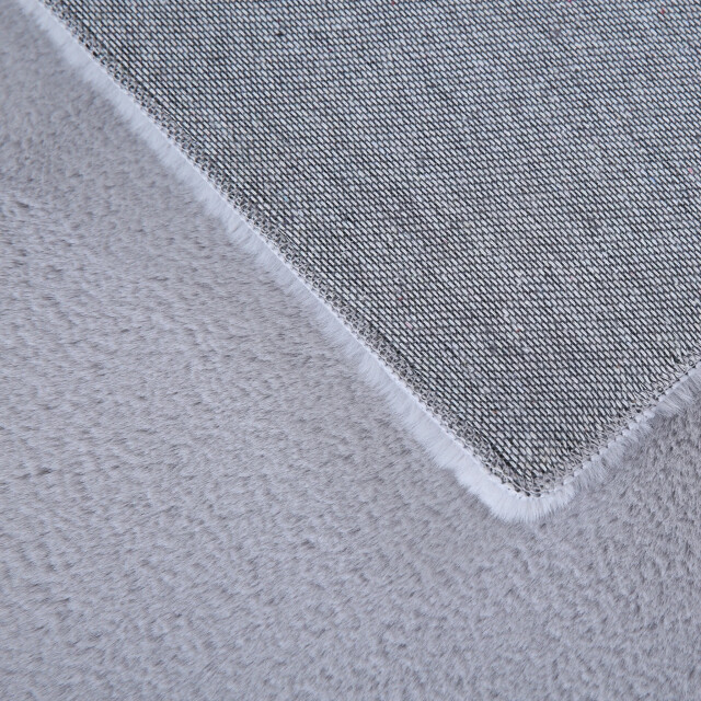 Muratap Pouffy fluffy hoogpolig rond vloerkleed uni kleur zilver woonkamer 2953620 large