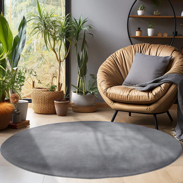Muratap Sky soft uni basic rond vloerkleed laagpolig effen kleur - 2951930 large