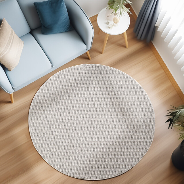 Muratap Loom uni effen vloerkleed rond uni kleur - woonkamer slaapkamer 2952128 large