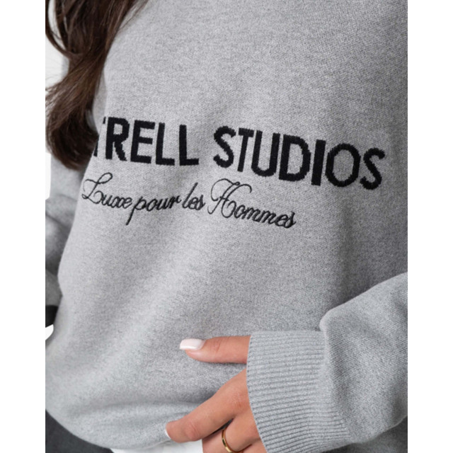 Quotrell Studios knitted crewneck sweater studios-knitted-crewneck-sweater-00057957-grey large