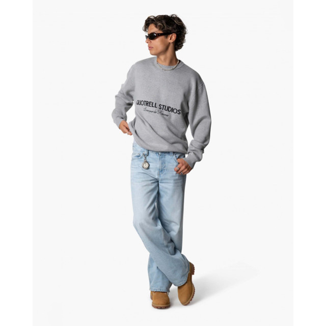 Quotrell Studios knitted crewneck sweater studios-knitted-crewneck-sweater-00057957-grey large