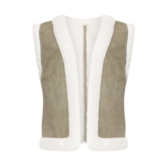 Smashed Lemon 24707 legergroene suedine gilet 24707-550-S large