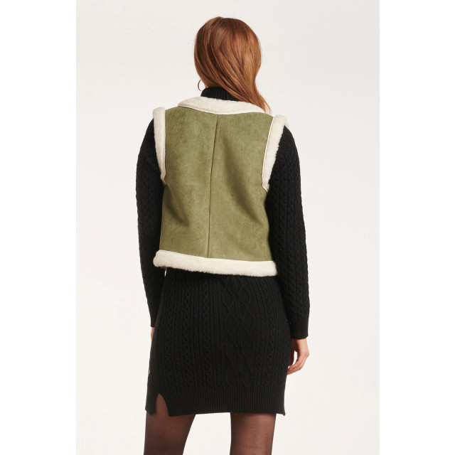 Smashed Lemon 24707 legergroene suedine gilet 24707-550-S large