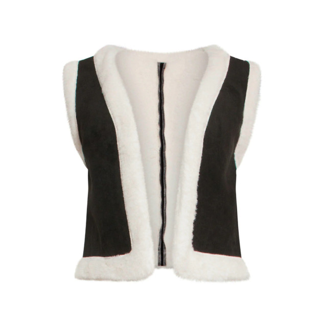 Smashed Lemon 24707 zwart suedine gilet 24707-999-S large