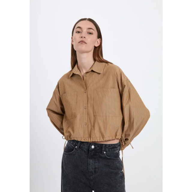 Norr Travis shirt khaki stripe - Travis shirt khaki stripe - NORR large