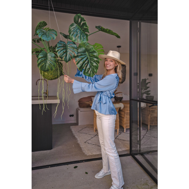 Hoyz Greenery kunst hangplant monstera deluxe 60 cm 2945766 large