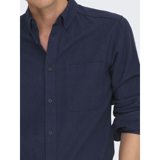 Only & Sons Onsgudmund slim 1-pkt solid shirt n navy 5309.37.0180 large