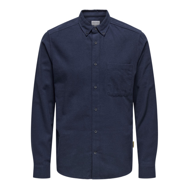 Only & Sons Onsgudmund slim 1-pkt solid shirt n navy 5309.37.0180 large