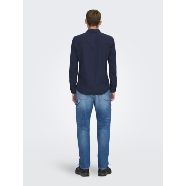 Only & Sons Onsgudmund slim 1-pkt solid shirt n navy 5309.37.0180 large