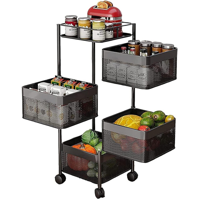 Furnilux Keukenrek met 4 manden functioneel en stijlvol zwart 28 x 28 3015338 large