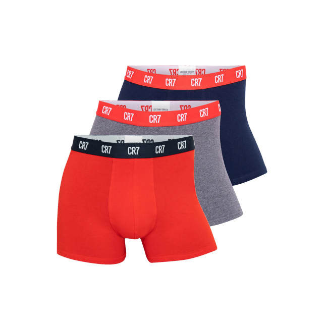 CR7 Heren boxershorts effen rood/grijs/blauw 3-pack 8100-49-2716 large