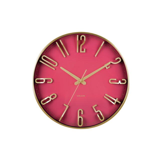 Karlsson wandklok elevated glam metallic dark pink- Ø35,5cm 2946583 large