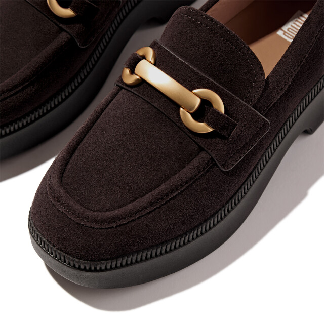 FitFlop F-luma chunky-snaffle suede demi-wedge loafers II8 large