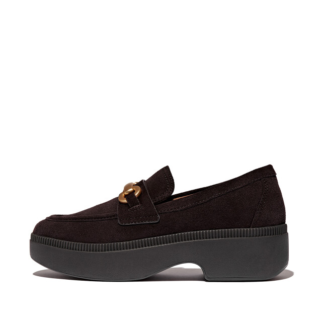 FitFlop F-luma chunky-snaffle suede demi-wedge loafers II8 large