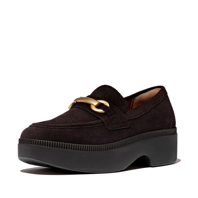 FitFlop F-luma chunky-snaffle suede demi-wedge loafers II8 large