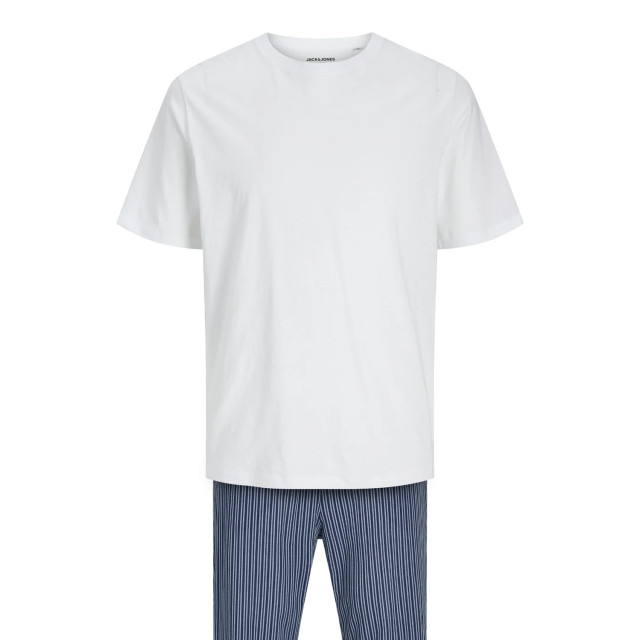 Jack & Jones Heren pyjamaset jacbasic wit/blauw 12263659-Wit/Blauw large