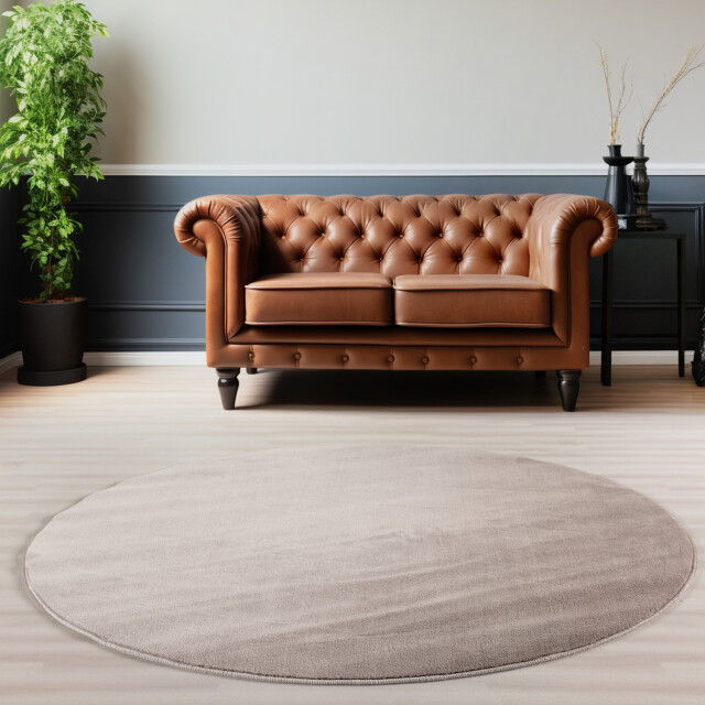 Muratap Sky soft uni basic rond vloerkleed laagpolig effen kleur - 2951975 large