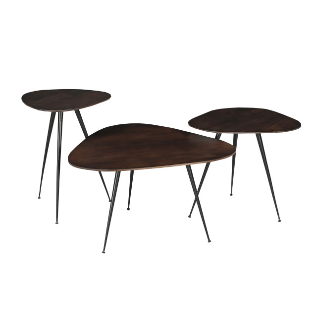 Brix salontafel loua brown set of 3 mangohout 2834842 large