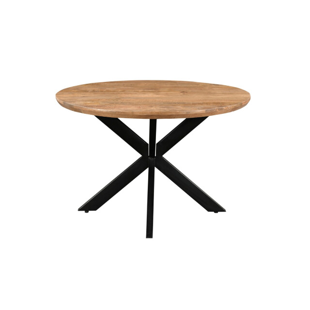 Livingfurn eetkamertafel jesper round 120cm mangohout / gecoat staal 2630755 large