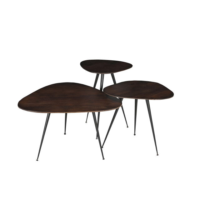 Brix salontafel loua brown set of 3 mangohout 2834842 large