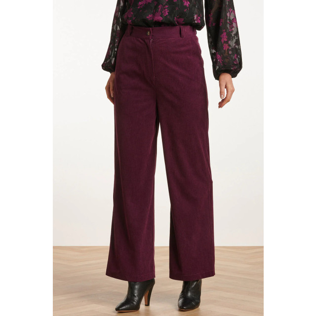 Smashed Lemon 23725-380 corduroy broek in paars van 100% polyester 23725-380-XL large