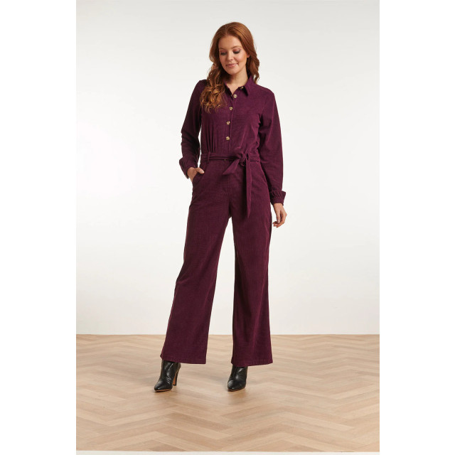 Smashed Lemon 23726-380 corduroy jumpsuit in paars van 100% polyester 23726-380-3XL large