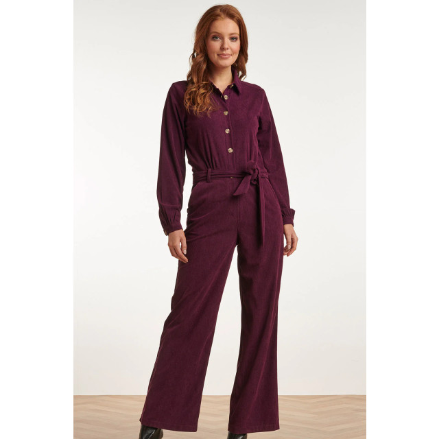 Smashed Lemon 23726-380 corduroy jumpsuit in paars van 100% polyester 23726-380-3XL large