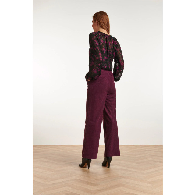 Smashed Lemon 23725-380 corduroy broek in paars van 100% polyester 23725-380-XL large